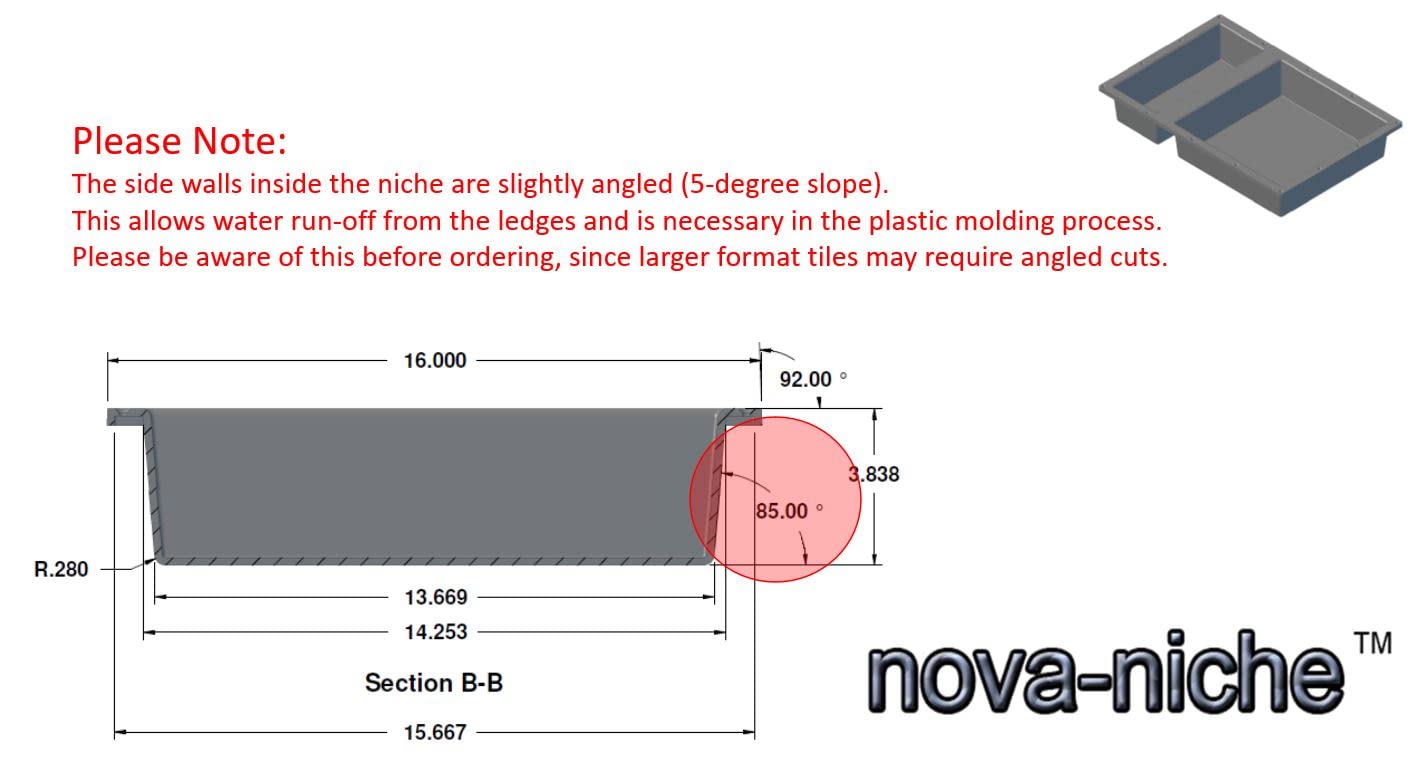 16" x 24" Double Shelf Flushmount Niche (USA MADE)