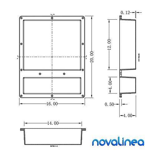 16" x 20" Double Shelf Flushmount Niche with Mounting Screws