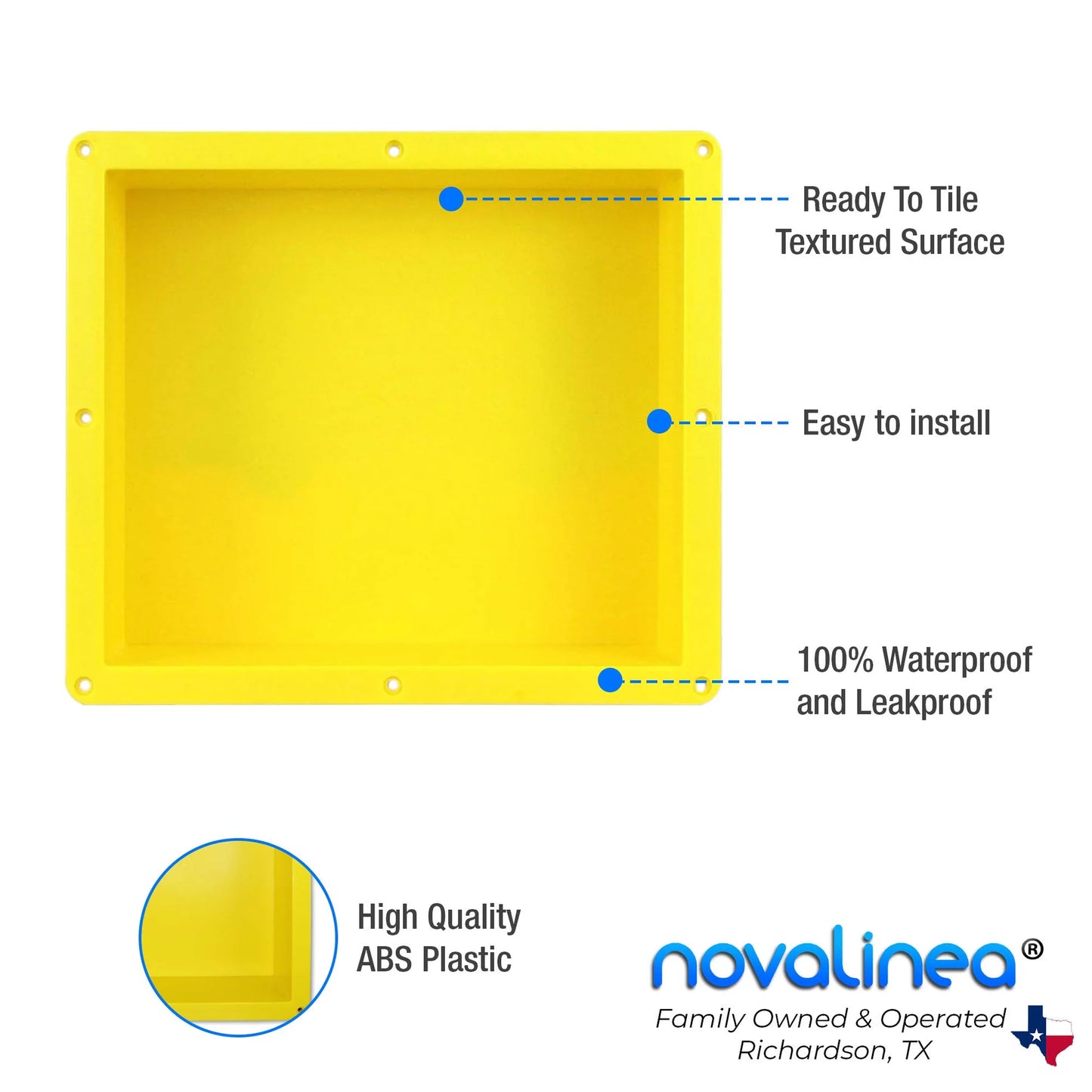 16" x 14" Single Shelf Flushmount Niches with Mounting Screws