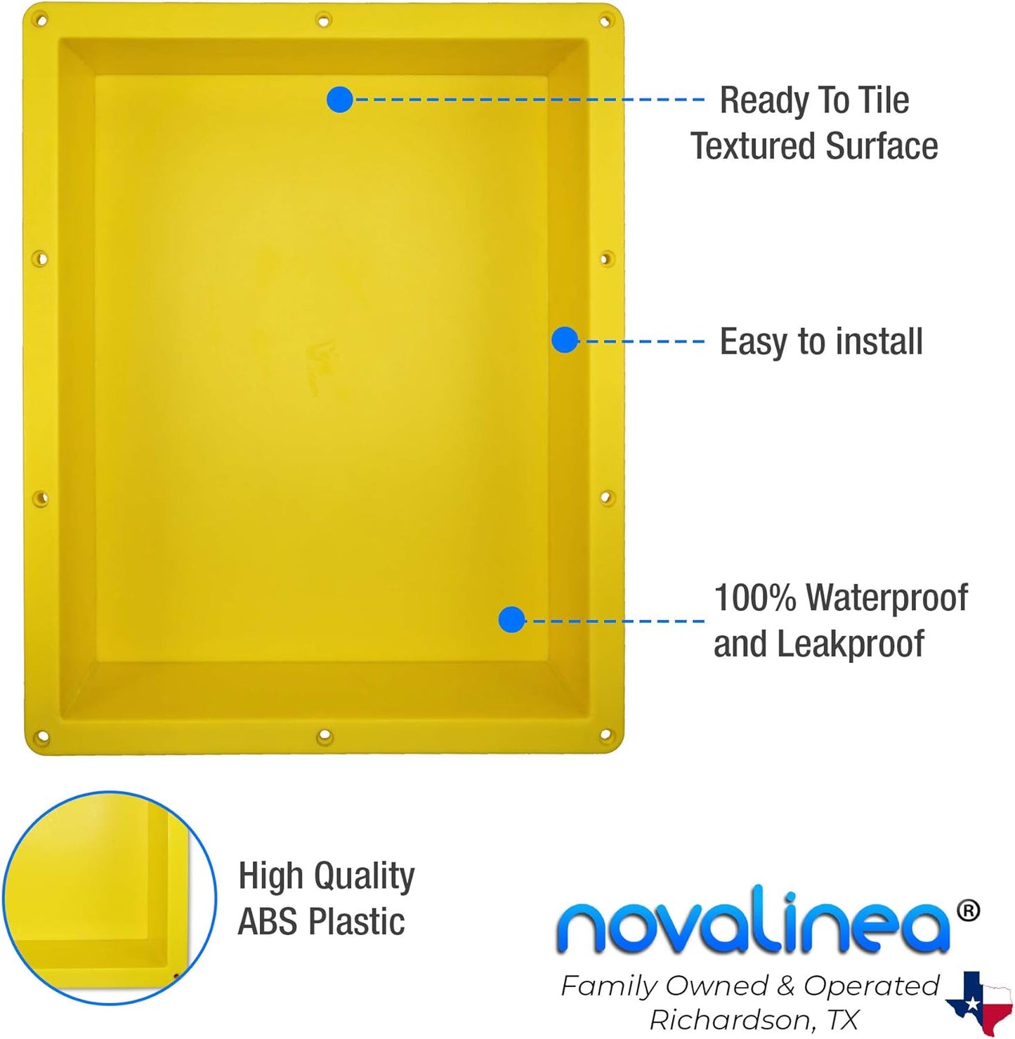 16" x 20" Single Shelf Flushmount Niches with Mounting Screws