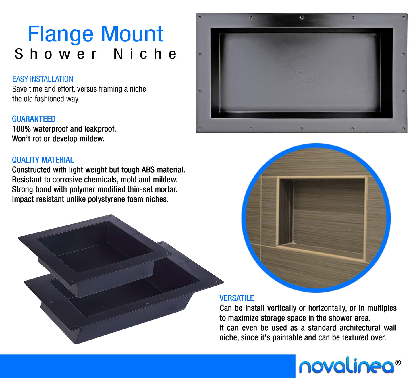 16" x 16" Single Shelf Flange Mount Niche