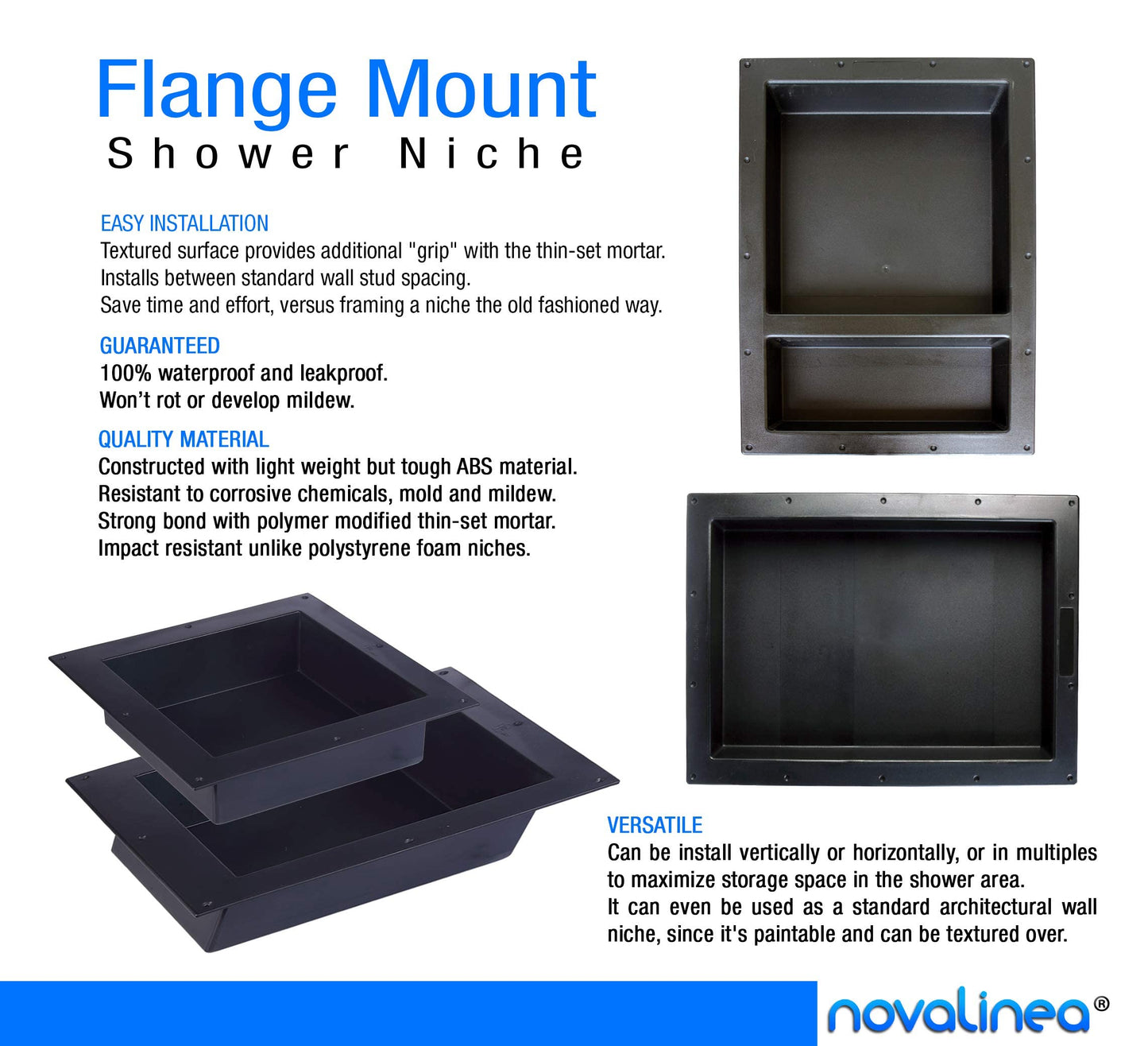 25" x 17" Single Self Flange Mount Niche