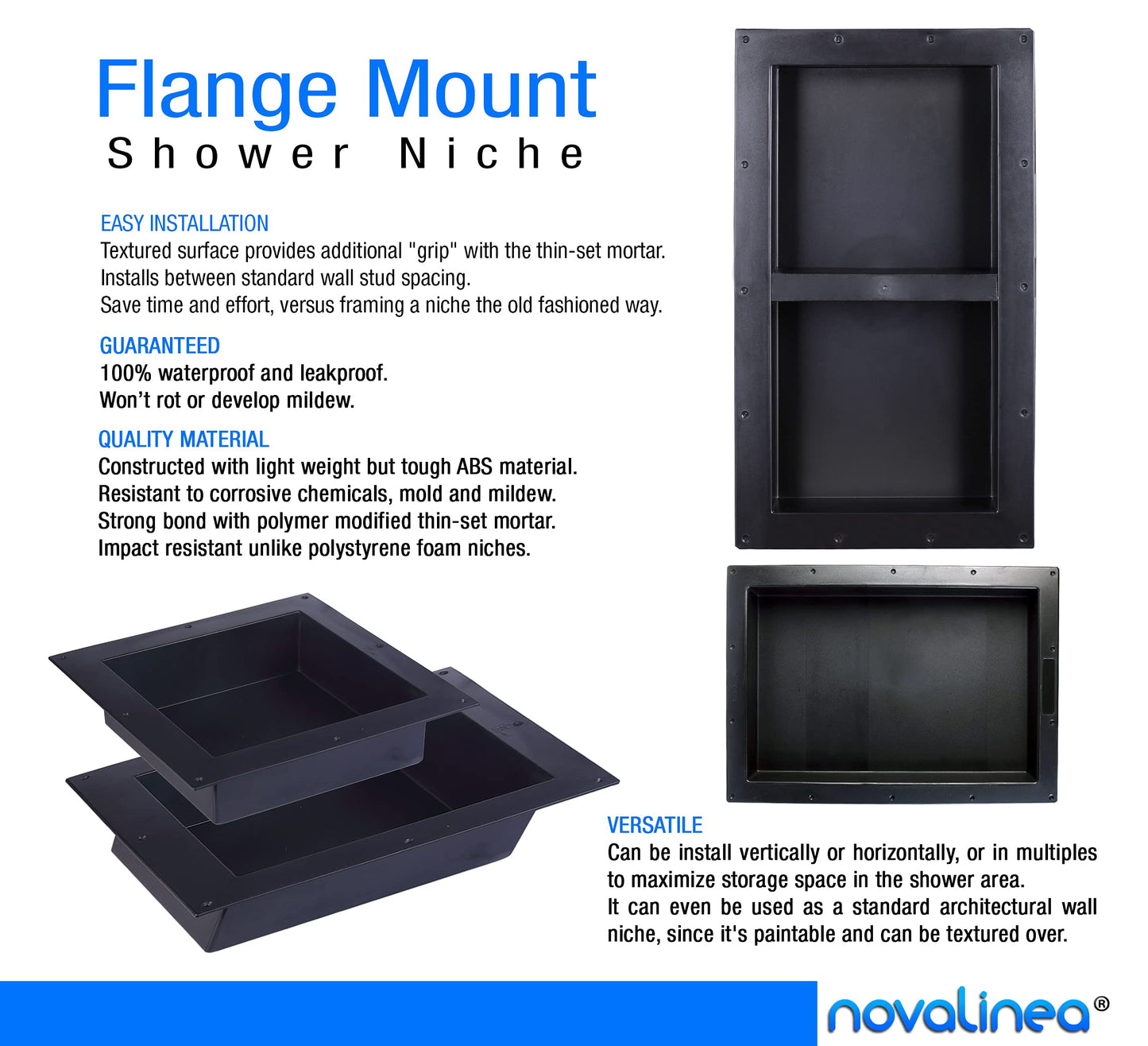 16" x 16" Single Shelf Flange Mount Niche