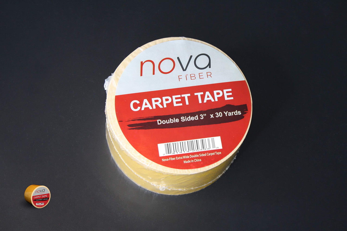 Nova-Fiber Extra Wide Double Sided Carpet Tape, 3 Inch x 30 Yards