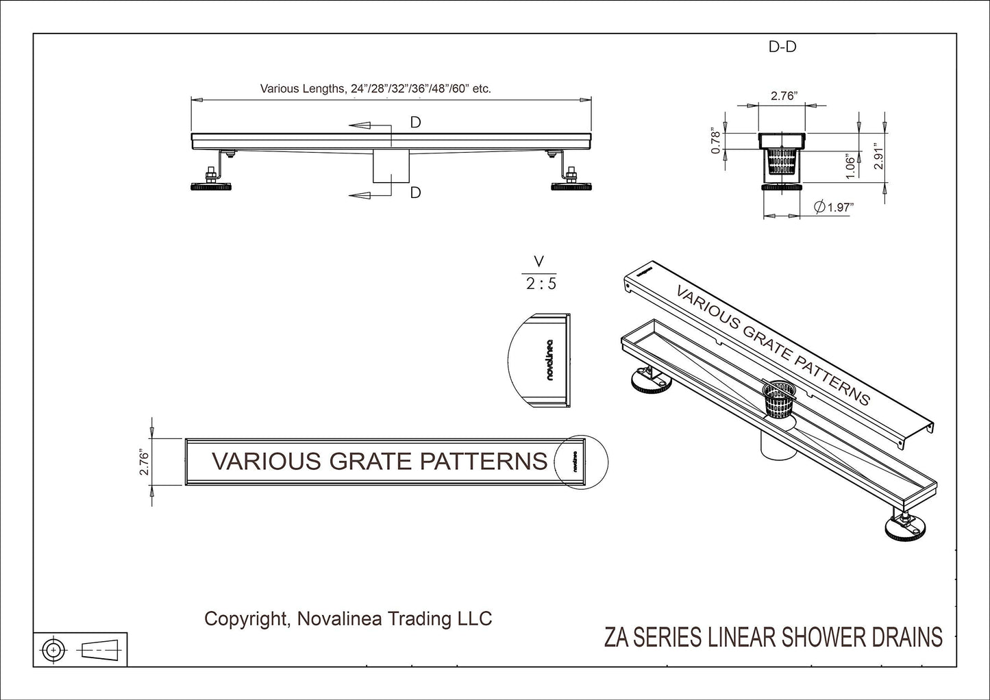 40 Inch Brick Pattern Drain