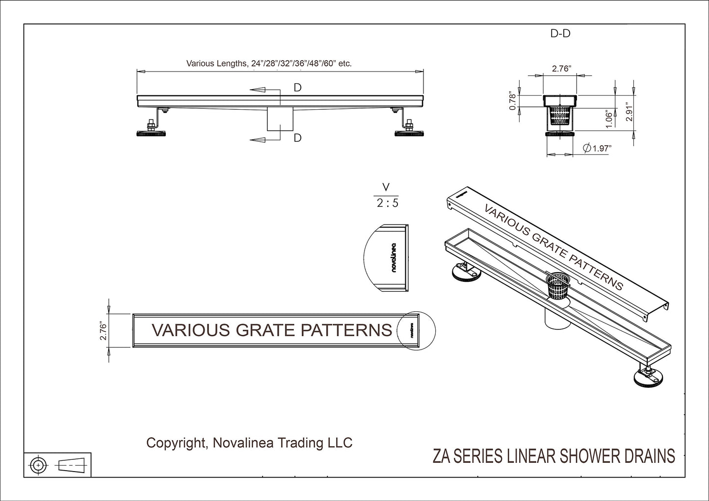 54 Inch Brick Pattern Drain